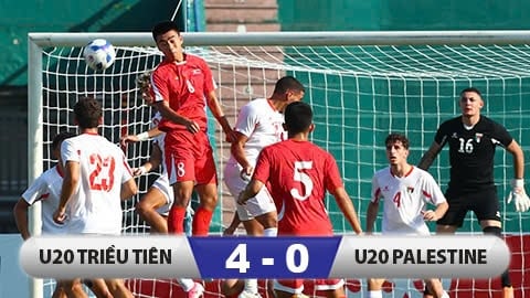 Kết quả U20 Triều Tiên 4-0 U20 Palestine: Đứng đầu bảng C, Triều Tiên giành vé vào vòng chung kết!